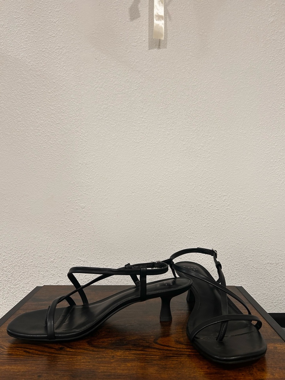 a new day Black Strappy Low-Heel Sandals